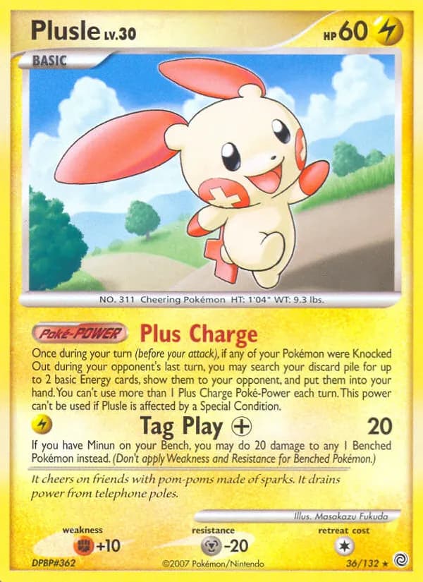Plusle — Secret Wonders 36 Pokémon card