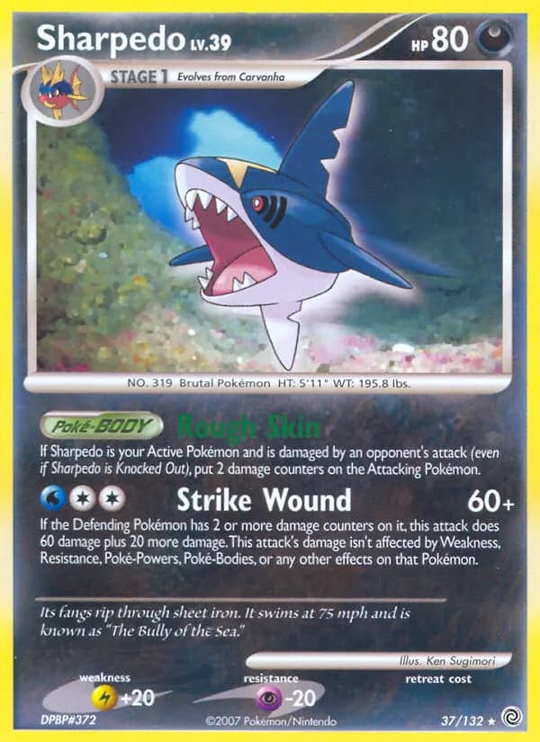 Sharpedo — Secret Wonders 37 Pokémon card