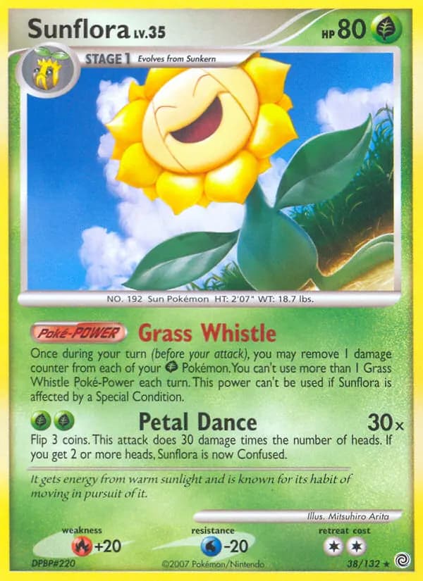 Sunflora — Secret Wonders 38 Pokémon card