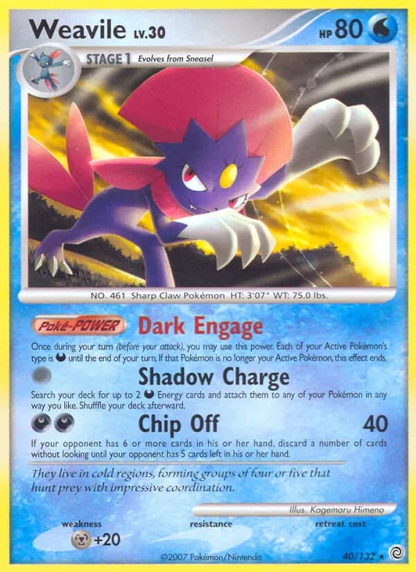 Weavile — Secret Wonders 40 Pokémon card