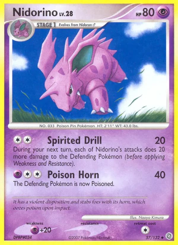 Nidorino — Secret Wonders 57 Pokémon card