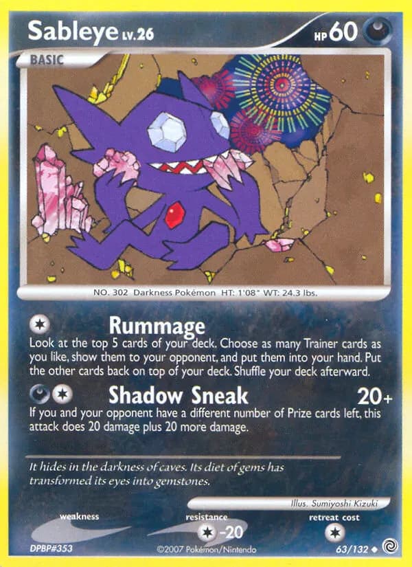 Sableye — Secret Wonders 63 Pokémon card