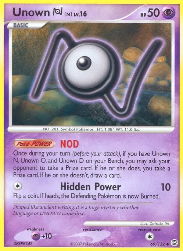 Unown [N] — Secret Wonders 69 Pokémon card