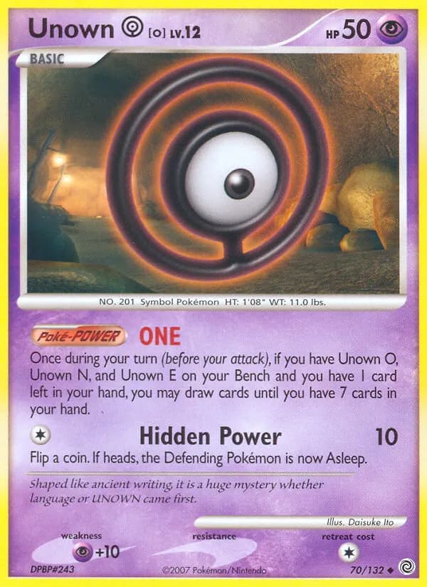 Unown [O] — Secret Wonders 70 Pokémon card