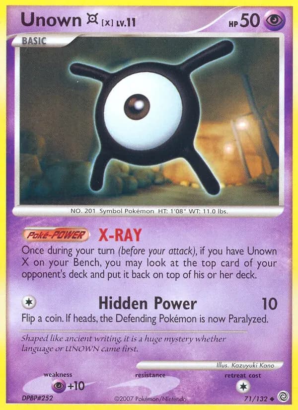 Unown [X] — Secret Wonders 71 Pokémon card