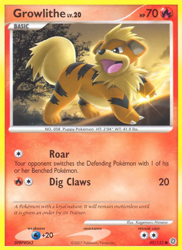 Growlithe — Secret Wonders 89 Pokémon card