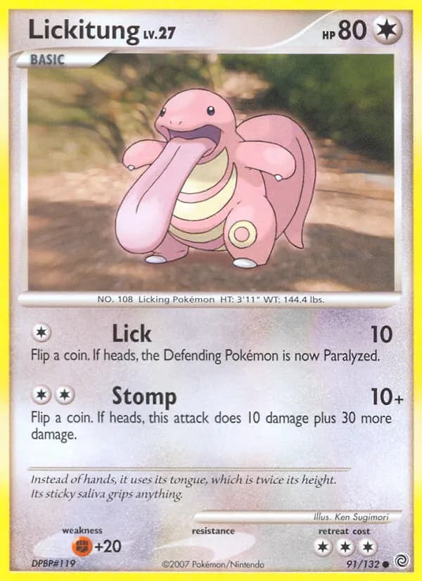 Lickitung — Secret Wonders 91 Pokémon card