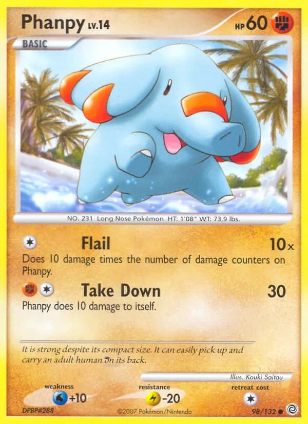 Phanpy — Secret Wonders 98 Pokémon card