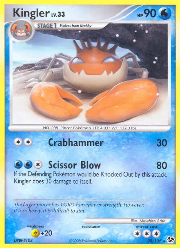 Kingler — Great Encounters 20 Pokémon card