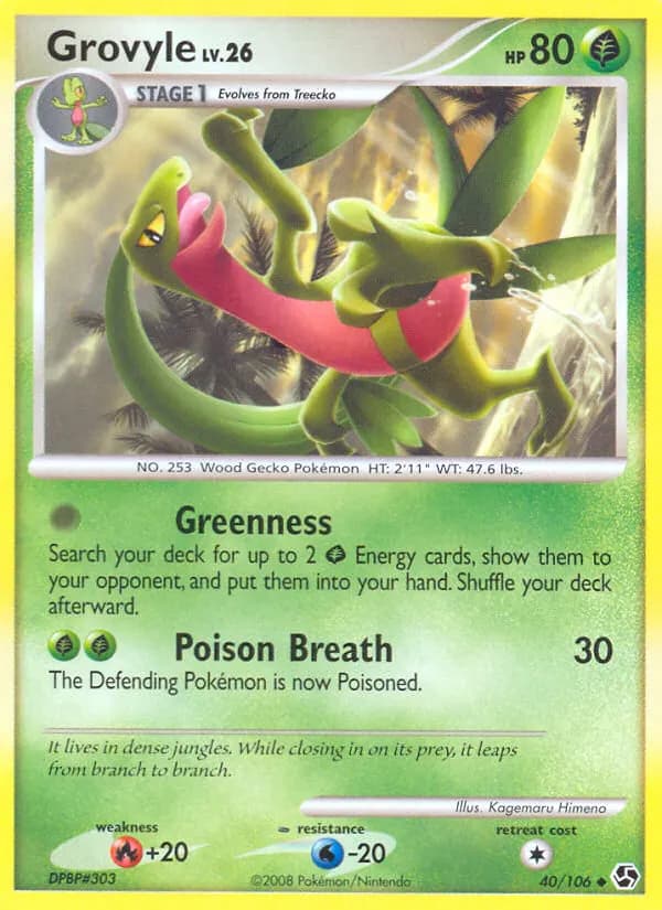 Grovyle — Great Encounters 40 Pokémon card