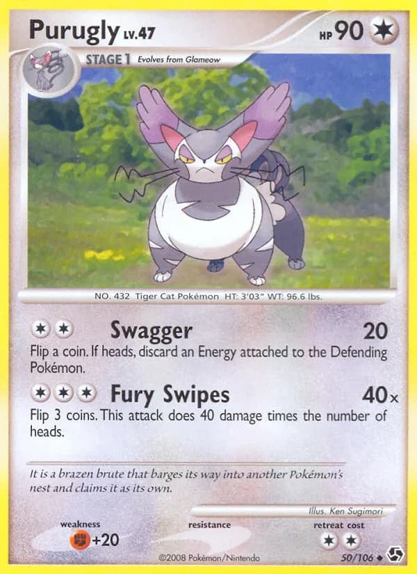 Purugly — Great Encounters 50 Pokémon card