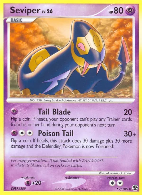 Seviper — Great Encounters 52 Pokémon card