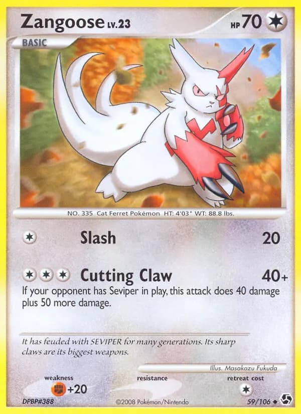 Zangoose — Great Encounters 59 Pokémon card