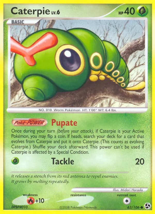Caterpie — Great Encounters 63 Pokémon card