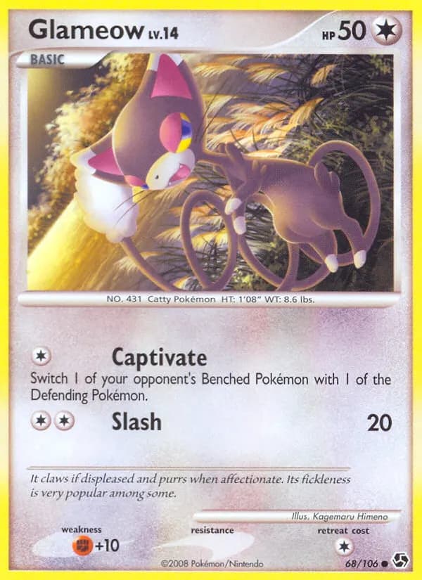 Glameow — Great Encounters 68 Pokémon card