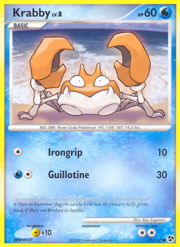 Krabby — Great Encounters 75 Pokémon card