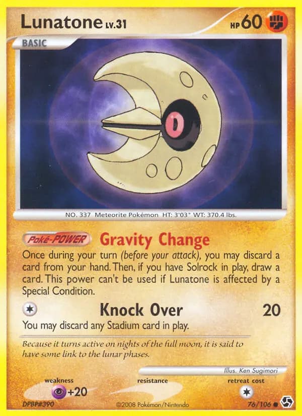 Lunatone — Great Encounters 76 Pokémon card