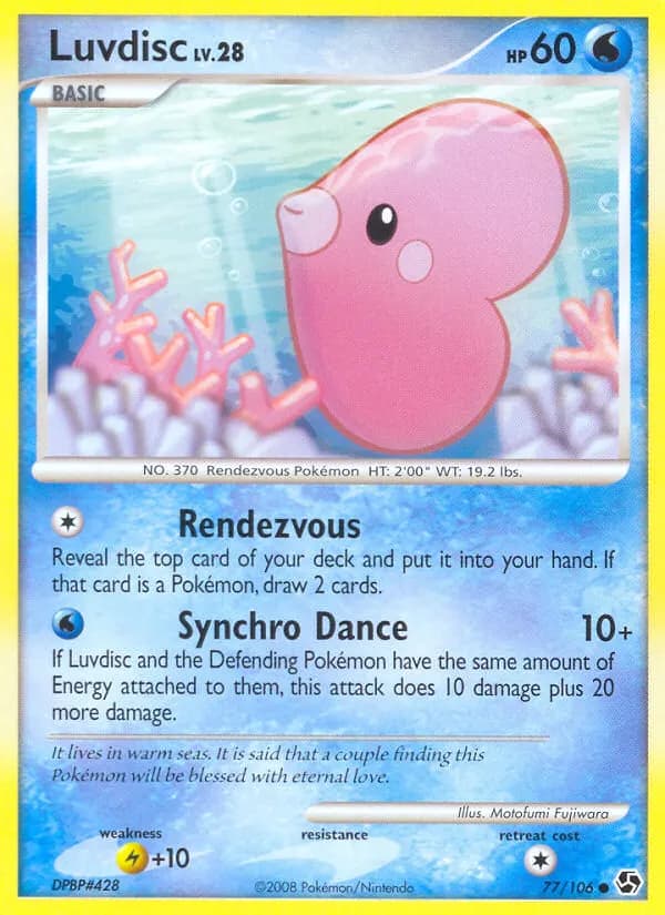 Luvdisc — Great Encounters 77 Pokémon card