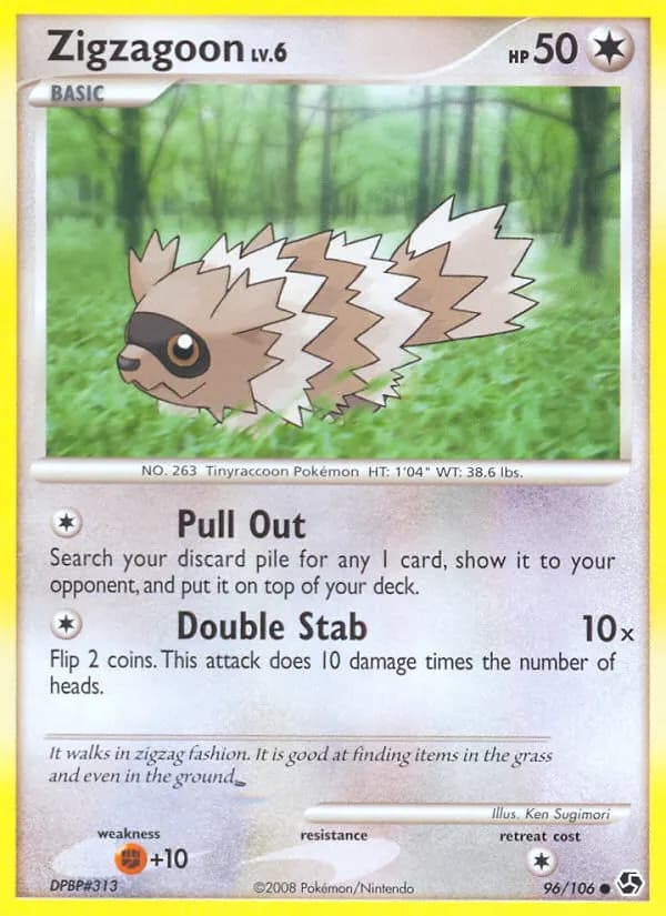 Zigzagoon — Great Encounters 96 Pokémon card