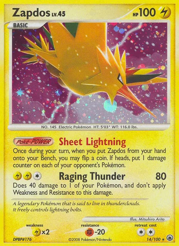 Zapdos — Majestic Dawn 14 Pokémon card