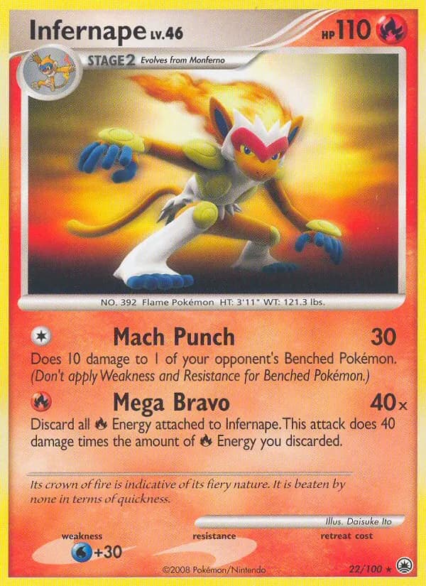 Infernape — Majestic Dawn 22 Pokémon card