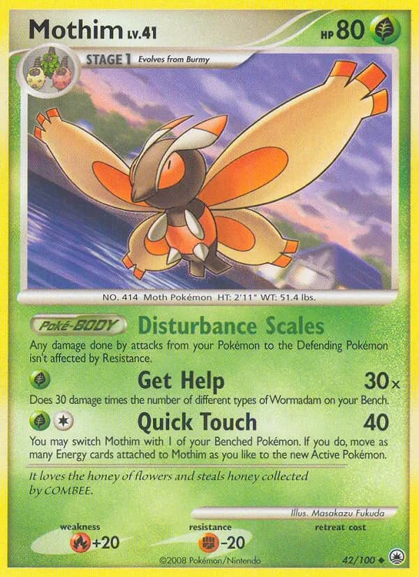 Mothim — Majestic Dawn 42 Pokémon card
