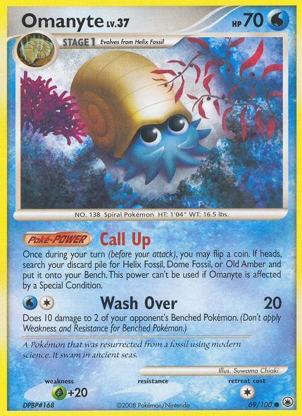 Omanyte — Majestic Dawn 69 Pokémon card