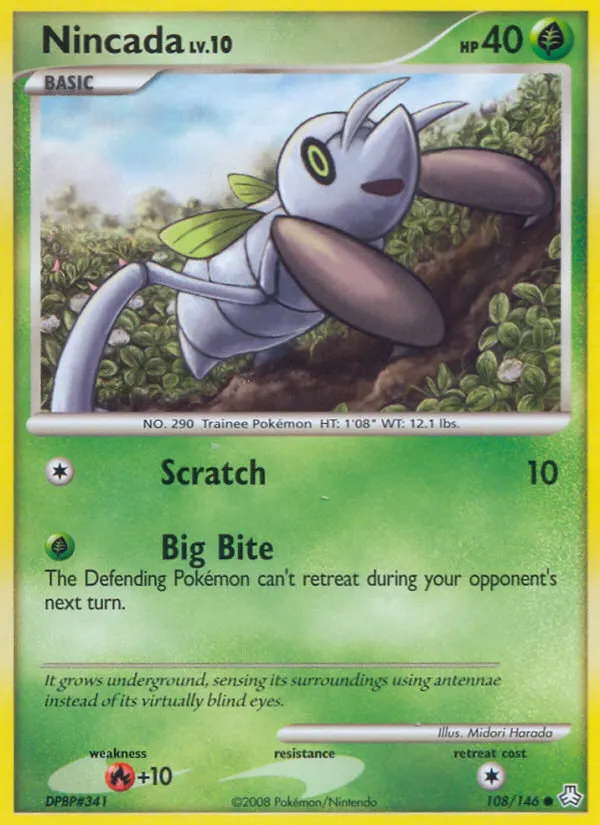 Nincada — Legends Awakened 108 Pokémon card