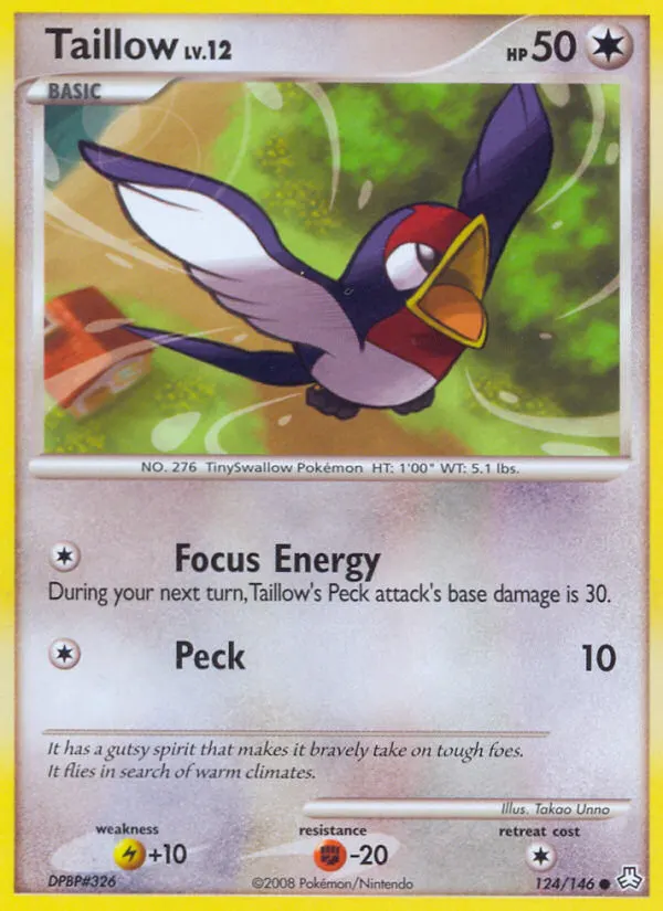 Taillow — Legends Awakened 124 Pokémon card