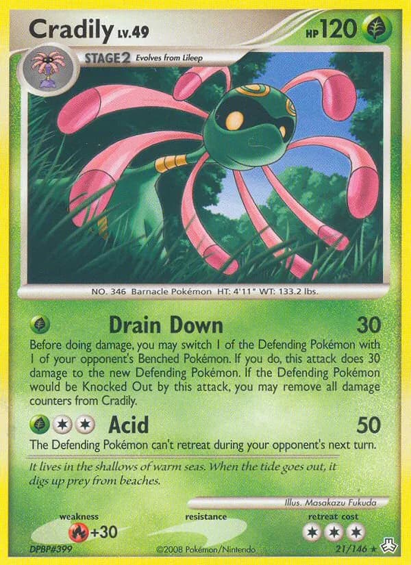 Cradily — Legends Awakened 21 Pokémon card