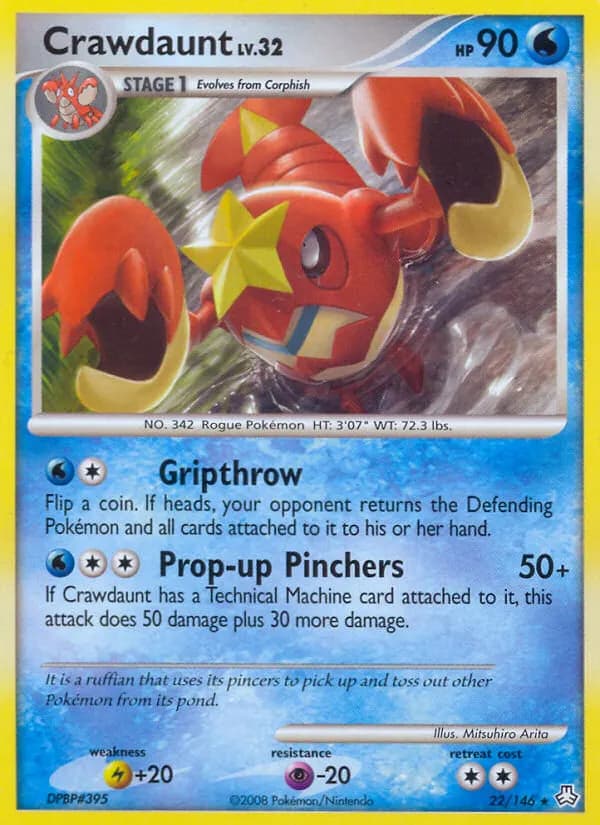 Crawdaunt — Legends Awakened 22 Pokémon card