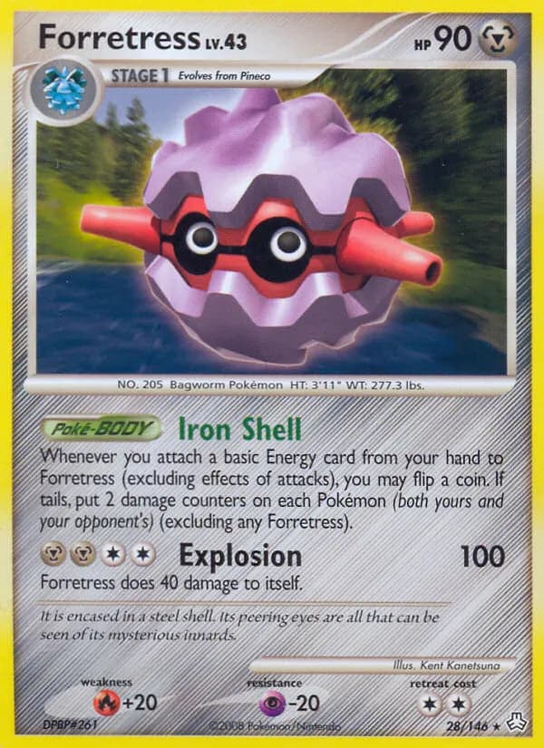 Forretress — Legends Awakened 28 Pokémon card