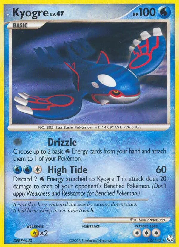 Kyogre — Legends Awakened 32 Pokémon card