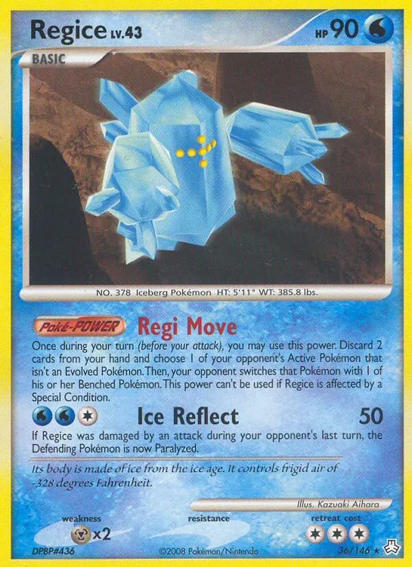 Regice — Legends Awakened 36 Pokémon card