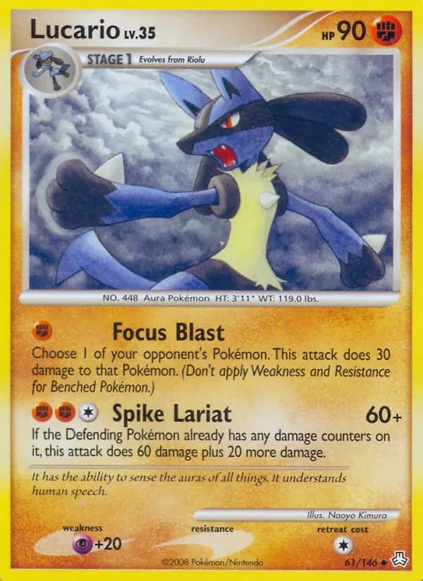 Lucario — Éveil des Légendes 61 French Pokémon card