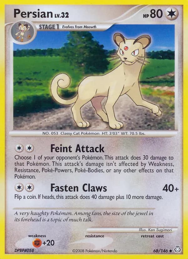 Persian — Legends Awakened 68 Pokémon card