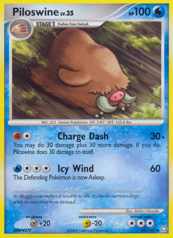 Piloswine — Legends Awakened 69 Pokémon card