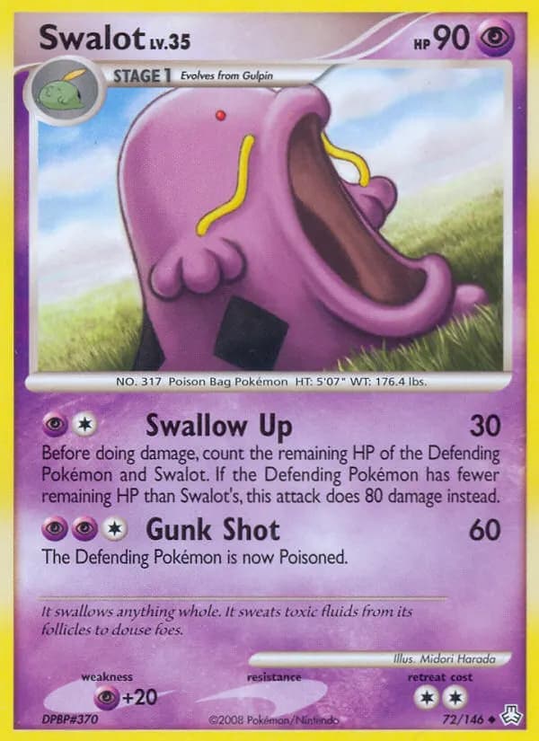 Swalot — Legends Awakened 72 Pokémon card