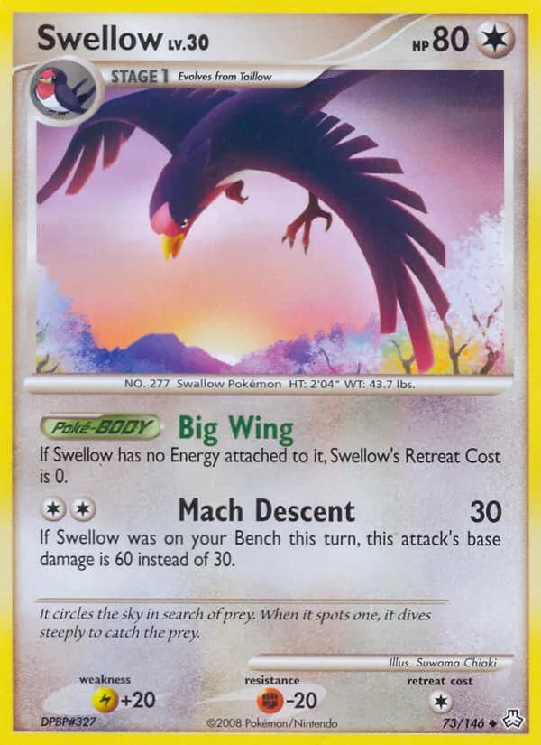 Swellow — Legends Awakened 73 Pokémon card