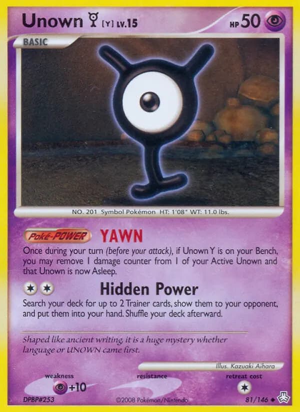 Unown [Y] — Legends Awakened 81 Pokémon card