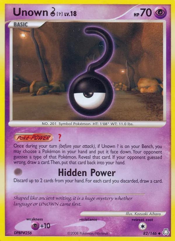 Unown [?] — Legends Awakened 82 Pokémon card
