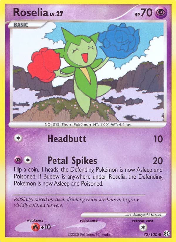 Roselia — Stormfront 72 Pokémon card