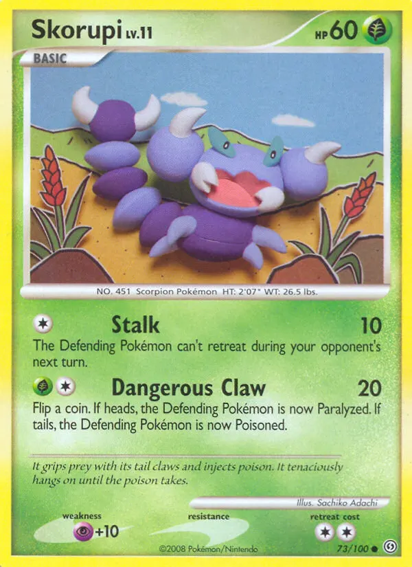 Skorupi — Stormfront 73 Pokémon card