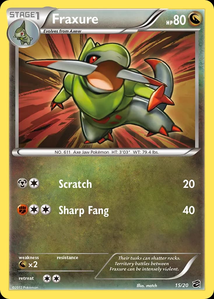 Fraxure — Dragon Vault 15 Pokémon card