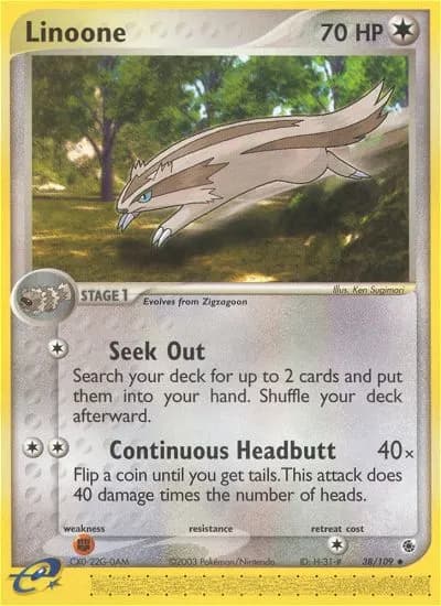 Linoone — Ruby & Sapphire 38 Pokémon card