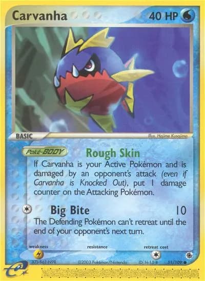 Carvanha — Ruby & Sapphire 51 Pokémon card
