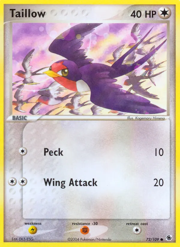 Taillow — Ruby & Sapphire 72 Pokémon card