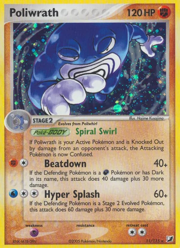Poliwrath — Unseen Forces 11 Pokémon card