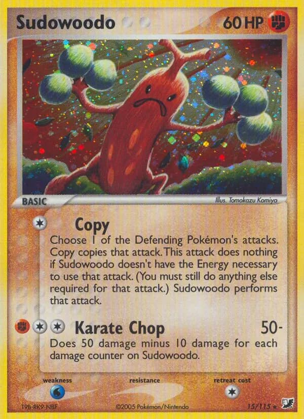 Sudowoodo — Unseen Forces 15 Pokémon card