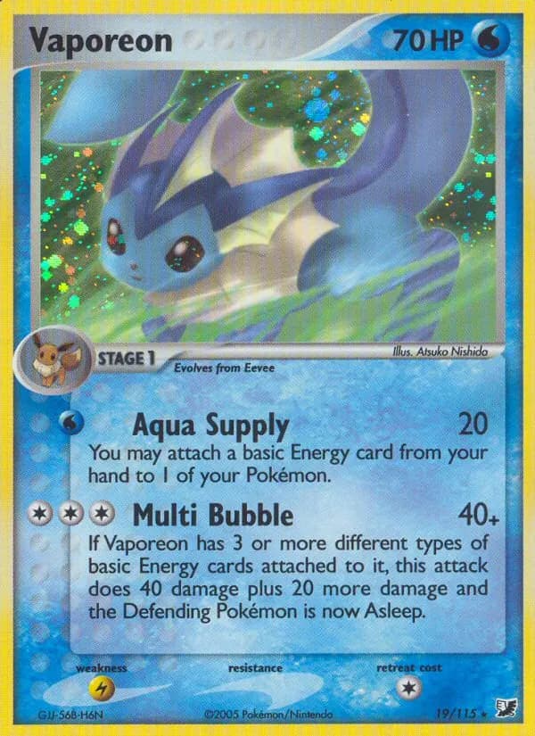 Aquana — EX Verborgene Mächte 19 German Pokémon card